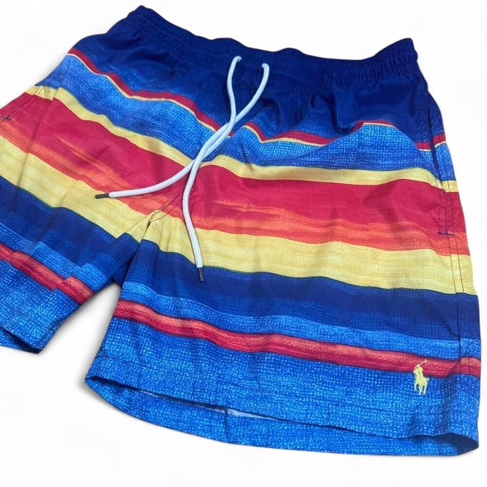 Polo Ralph Lauren Men's Traveler Classic Swim Trunk XL Vibrant Colors Stripes